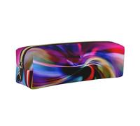 WSHFFILO Colorato Tie Dye Stampato Matita Astuccio In Pelle, Oro, Taglia unica, Portamonete