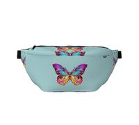 WSHFFILO Colorful farfalla stampata Crossbody Waist Pack Casual Chest Bag