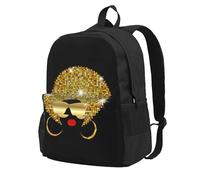 WSHFFILO Cute African Woman Polka stampato Adulto zaino da viaggio borsa casual