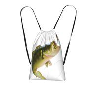 WSHFFILO Esca con lenza da pesca che mangia pesciolini con borsa portaoggetti stampata con uno zaino con coulisse, borsa da palestra