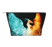 WSHFFILO Fire and Water Phoenix Borsa da viaggio con stampa di fenice, borsa per trucchi e cosmetici, Nero , Taglia unica