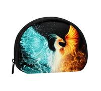 WSHFFILO Fire and Water Phoenix - Mini organizer per monete con stampa di conchiglie, Nero , Taglia unica