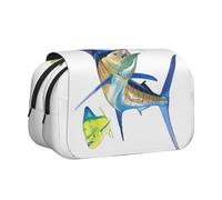 WSHFFILO Fish Art - Astuccio per penne a conchiglia con stampa a doppia conchiglia, astuccio per cancelleria portatile, Nero , Taglia unica, Portamonete