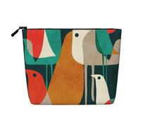WSHFFILO Flock of Birds - Trousse da viaggio con stampa in canapa finta, Nero , Taglia unica