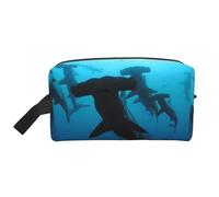 WSHFFILO Hammerhead Sharks - Trousse da viaggio con stampa di squali, bianco, Taglia unica