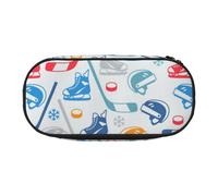 WSHFFILO Hockey Elements creativo fantasia stampato matita caso matita astuccio astuccio portamatite astuccio astuccio portatile cancelleria borsa, Nero , Taglia unica, Portamonete