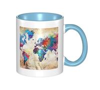 WSHFFILO Mappa del mondo astratta stampata tazza di ceramica tazza tazza di caffè tazza