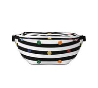 WSHFFILO Marsupio a tracolla con stampa in bianco e nero a pois arcobaleno glitterato