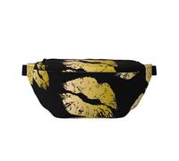 WSHFFILO Marsupio casual a tracolla con stampa labbra dorate