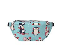 WSHFFILO Marsupio invernale con stampa di pinguini natalizi casual