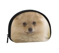 WSHFFILO Mini portamonete con stampa di un simpatico cane Pomerania, Nero , Taglia unica