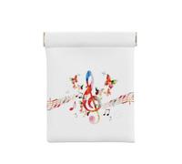 WSHFFILO Musica - Portamonete in pelle stampata con farfalle, bianco, Taglia unica, Classico