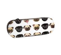 WSHFFILO Nero Giallo Pug Stampato Matita Astuccio Portatile Cancelleria Pouch
