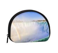 WSHFFILO Niagara Falls - Mini organizer per monete con conchiglie stampate, Nero , Taglia unica