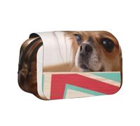 WSHFFILO Papillon in The Box - Astuccio per penne a conchiglia con stampa doppia, astuccio per cancelleria portatile, Nero , Taglia unica, Portamonete