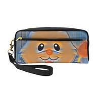 WSHFFILO Piccolo coniglietto bianco stampato astuccio piccolo trucco borsa portatile cancelleria Pouch