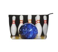 WSHFFILO Pochette da viaggio in velluto a coste con stampa bowling, Nero , Taglia unica