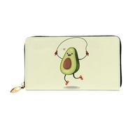 WSHFFILO Portafoglio da viaggio portatile a pochette lunga in pelle stampata con corda di avocado, Nero , Taglia unica