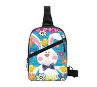 WSHFFILO Primavera Felice Pasqua Vacanze Stampato Petto Pacchetto Sling Zaino