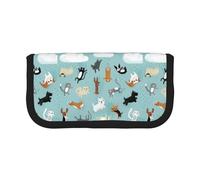 WSHFFILO Raining Cats & Dogs - Astuccio in tela con stampa di cani e gatti, astuccio per cancelleria portatile, Nero , Taglia unica, Portamonete