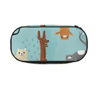 WSHFFILO Raining Cats & Dogs - Astuccio per matite con stampa di cani e gatti, astuccio portatile per cancelleria, Nero , Taglia unica, Portamonete