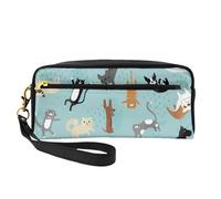 WSHFFILO Raining Cats & Dogs - Astuccio per matite con stampa di cani e gatti, piccola borsa per il trucco, astuccio portatile