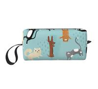 WSHFFILO Raining Cats & Dogs - Astuccio per matite o trucchi con stampa di cani e gatti