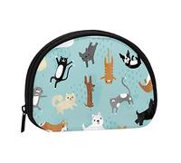 WSHFFILO Raining Cats & Dogs - Mini organizer per monete con stampa di conchiglie, Nero , Taglia unica