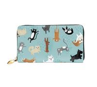 WSHFFILO Raining Cats & Dogs Portafoglio in pelle stampata lunga pochette portatile da viaggio portafoglio, Nero , Taglia unica