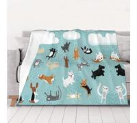 WSHFFILO Raining Cats & Dogs stampato ultra-morbido micro pile coperta calda coperta