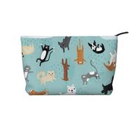 WSHFFILO Raining Cats & Dogs - Trousse da viaggio in velluto a coste con stampa di gatti e cani, Nero , Taglia unica