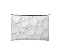 WSHFFILO Sacchetto cosmetico riutilizzabile di carta stampata del fiore 3D della borsa di trucco della borsa di viaggio della borsa dell'arte