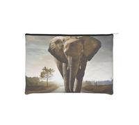 WSHFFILO Sacchetto cosmetico riutilizzabile di carta stampata dell'elefante 3D del sacchetto di trucco della borsa di viaggio della borsa dell'arte