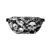 WSHFFILO Sfondo del cranio stampato Crossbody Marsupio Casuale Borsa