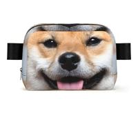 WSHFFILO Shiba Inu sorridente stampato a forma quadrata alla moda marsupio casual
