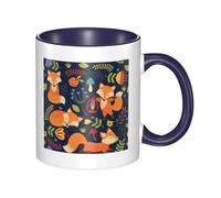 WSHFFILO Simpatico animale volpe fiore stampato tazza in ceramica tazza tazza tazza da caffè