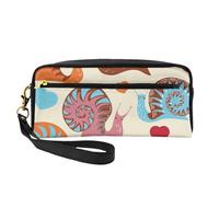 WSHFFILO Simpatico astuccio con lumaca stampata piccola borsa per il trucco astuccio per cancelleria portatile