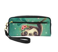WSHFFILO Simpatico bradipo stampato astuccio piccolo trucco borsa portatile cancelleria Pouch
