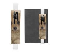 WSHFFILO Simpatico portapenne in pelle con stampa di cane Pomerania, bianco, Taglia unica, Portamonete