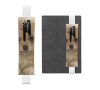 WSHFFILO Simpatico portapenne in pelle con stampa di cane Pomerania, bianco, Taglia unica, Portamonete