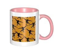 WSHFFILO Tazza in ceramica stampata con scimmia nera Gibbon