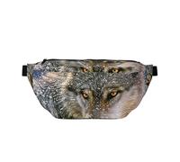 WSHFFILO Trendy Wolf stampato Crossbody Waist Pack Casual Chest Bag