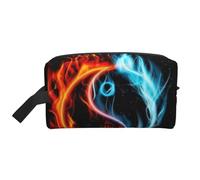 WSHFFILO Water and Fire Tai Chi stampato Storage Bag Makeup Bag Travel Toiletry Bag, bianco, Taglia unica