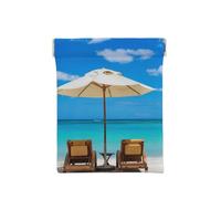 WSHFFILO White Beach Tropical Sea - Portamonete in pelle stampata con fionda, bianco, Taglia unica, Classico