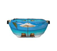 WSHFFILO White Beach Tropical Sea stampato Crossbody Waist Pack Casual Chest Bag