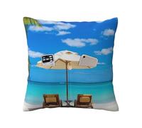 WSHFFILO White Beach Tropical Sea stampato lino decorativo cuscino decorativo federa
