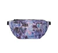 WSHFFILO Winter Wolf Family - Marsupio a tracolla con stampa famiglia di lupi