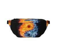 WSHFFILO Yin Yang Fire - Marsupio a tracolla con stampa ad acqua, stile casual