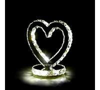 WSHFOR Lampada di cristallo della lampada da tavolo di modo creativo LED，Lampada a forma di cuore moderna semplice camera da letto (fonte di luce a tre colori) (Size : S)