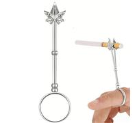 WSHuayee Anello porta sigarette, con clip, elegante e creativo, per uomini e donne, per uso esterno e interno quotidiano (argento, 1 pezzo)